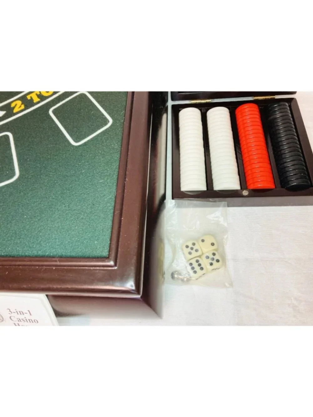Excalibur 3 In 1 Casino House, Blackjack, Craps, Roulette New Damage Box Heavy